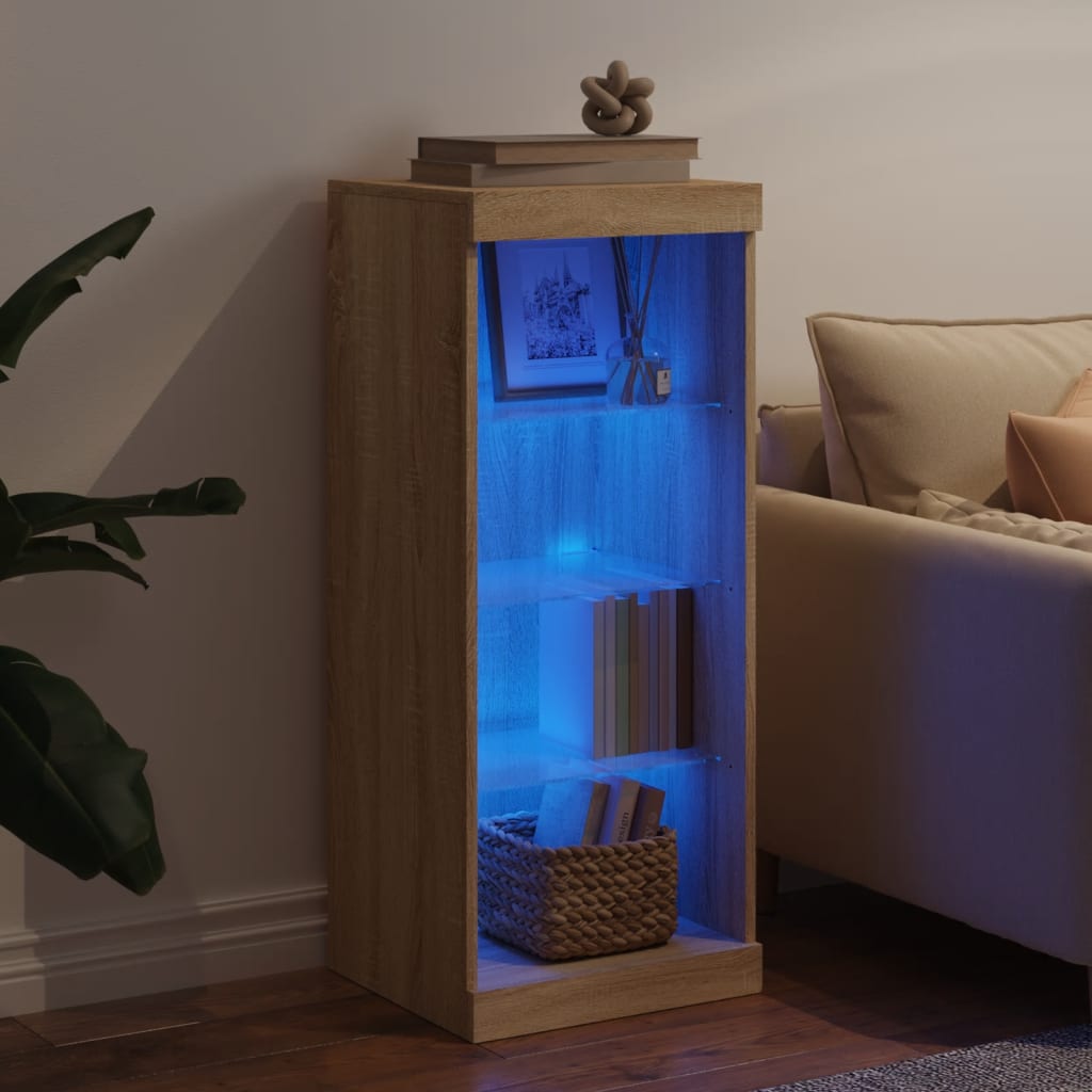 Sideboard with LED Lights Sonoma Oak 41x37x100 cm