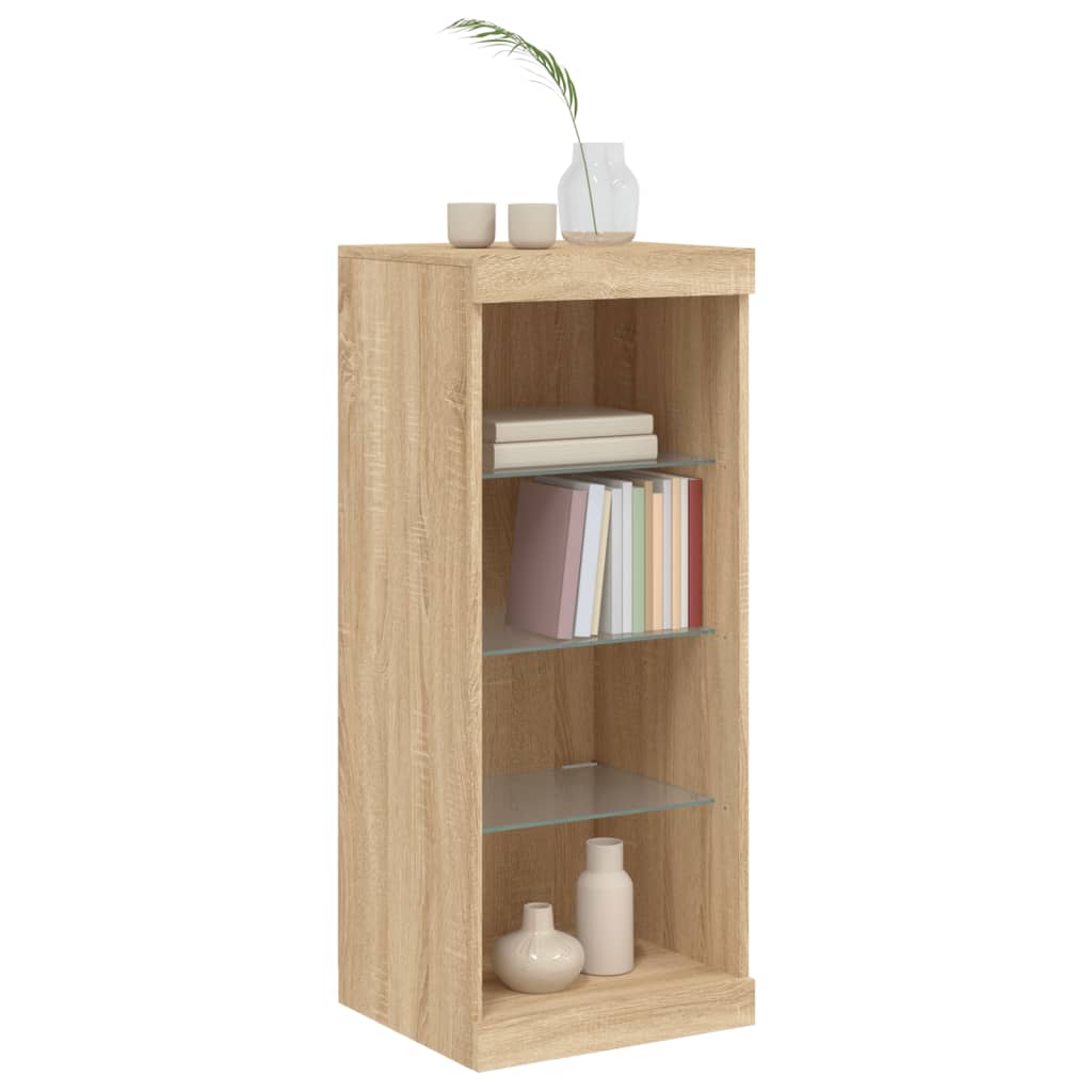 Sideboard with LED Lights Sonoma Oak 41x37x100 cm