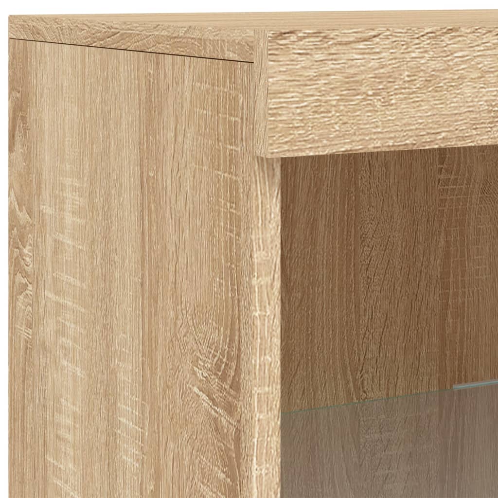 Sideboard with LED Lights Sonoma Oak 41x37x100 cm