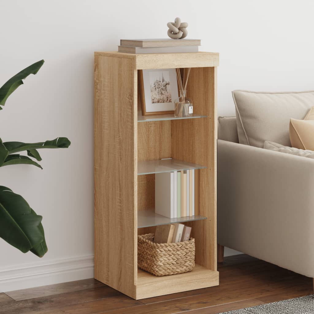 Sideboard with LED Lights Sonoma Oak 41x37x100 cm