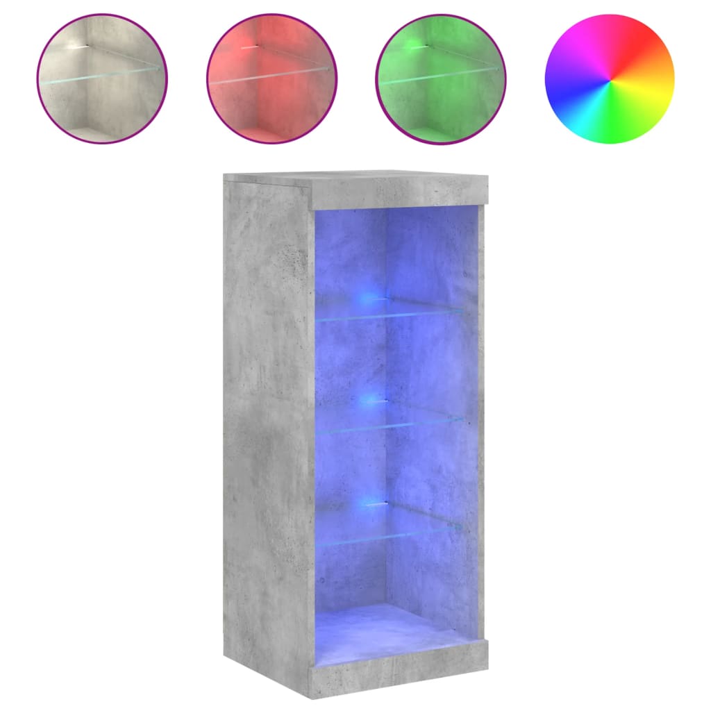 Sideboard with LED Lights Concrete Grey 41x37x100 cm