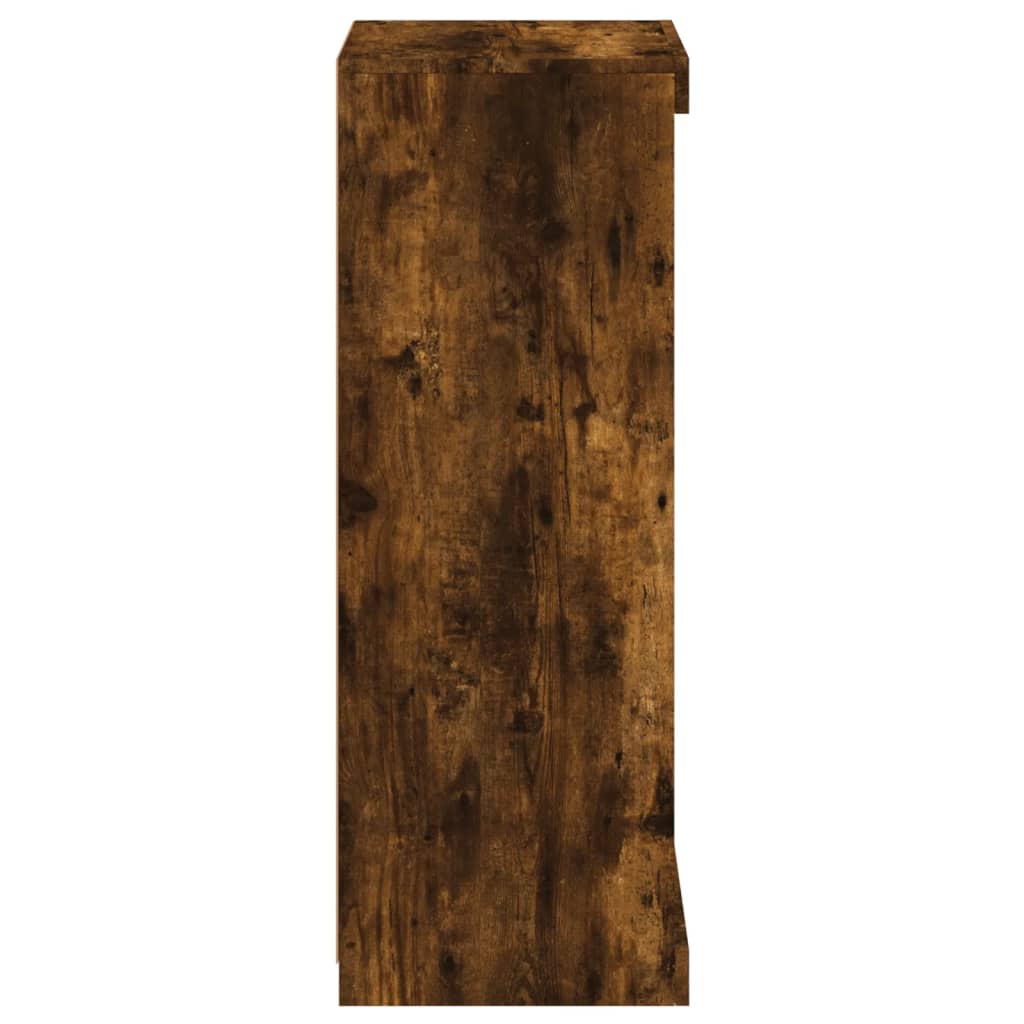 Sideboard with LED Lights Smoked Oak 41x37x100 cm