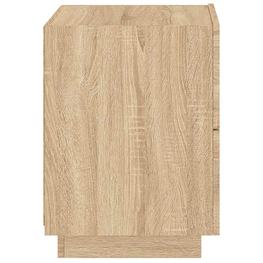 Bedside Cabinets with LED Lights 2 pcs Sonoma Oak Engineered Wood