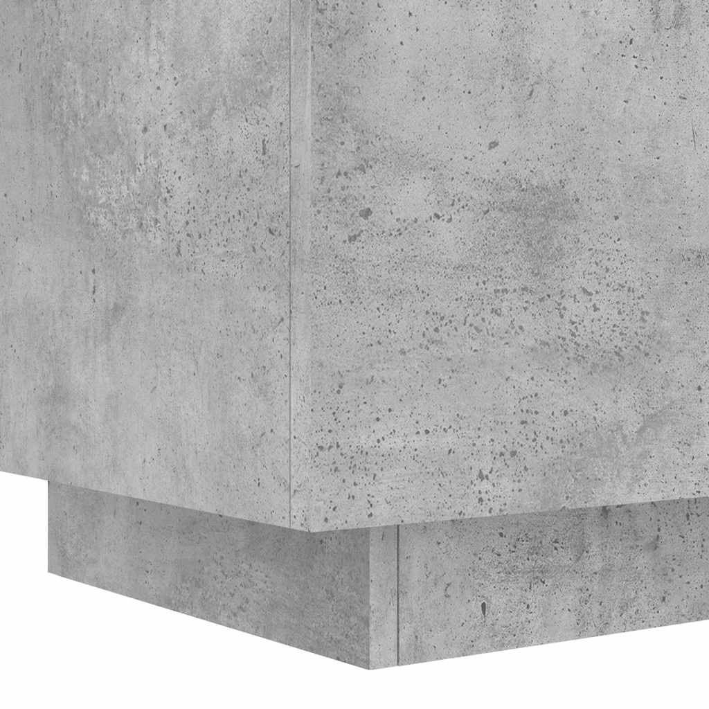 Bedside Cabinets with LED Lights 2 pcs Concrete Grey Engineered Wood