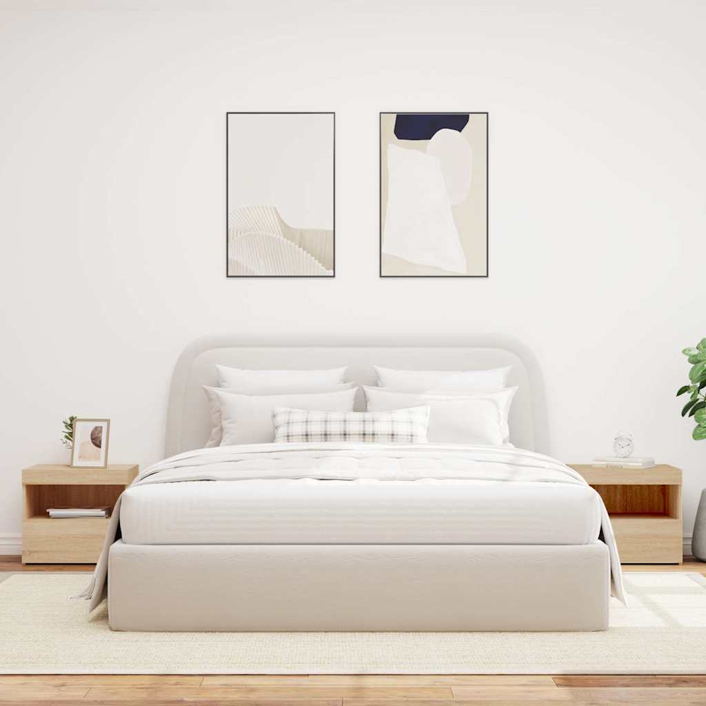 Bedside Cabinets with LED Lights 2 pcs Sonoma Oak 50x40x45 cm