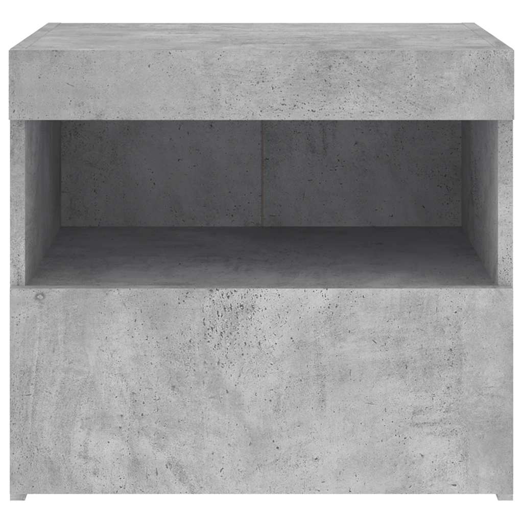 Bedside Cabinets with LED Lights 2 pcs Concrete Grey 50x40x45 cm