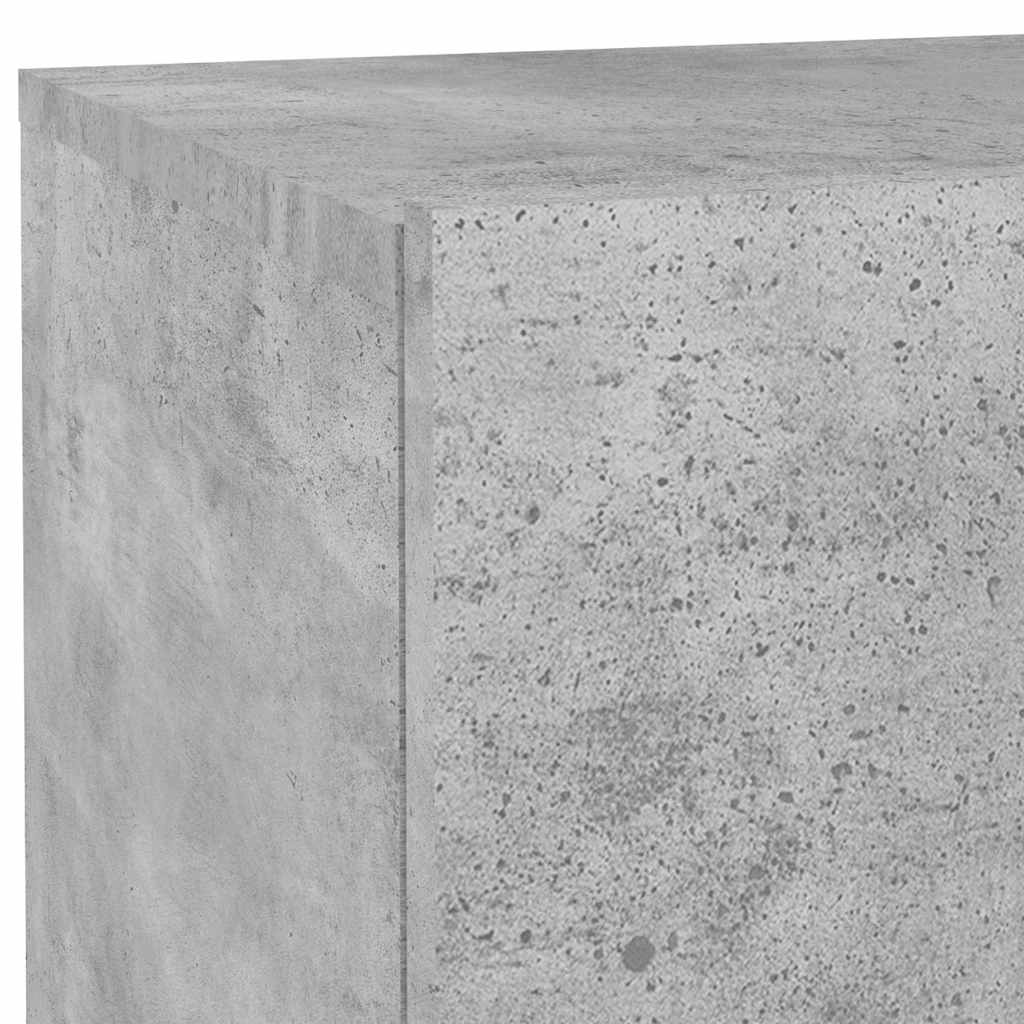 Bedside Cabinet with LED Lights Concrete Grey 70x36x40.5 cm