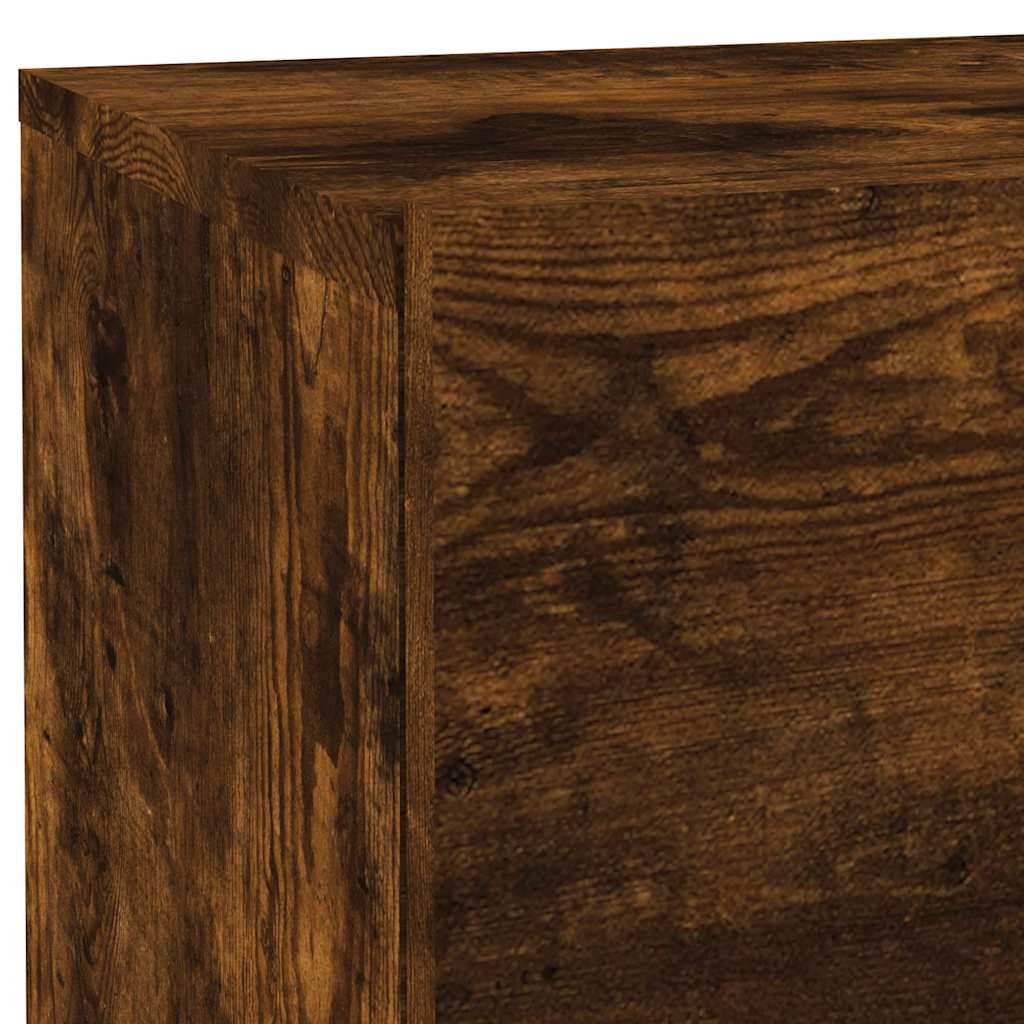 Bedside Cabinet with LED Lights Smoked Oak 70x36x40.5 cm