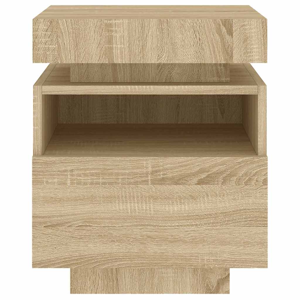 Bedside Cabinet with LED Lights Sonoma Oak 40x39x48.5 cm