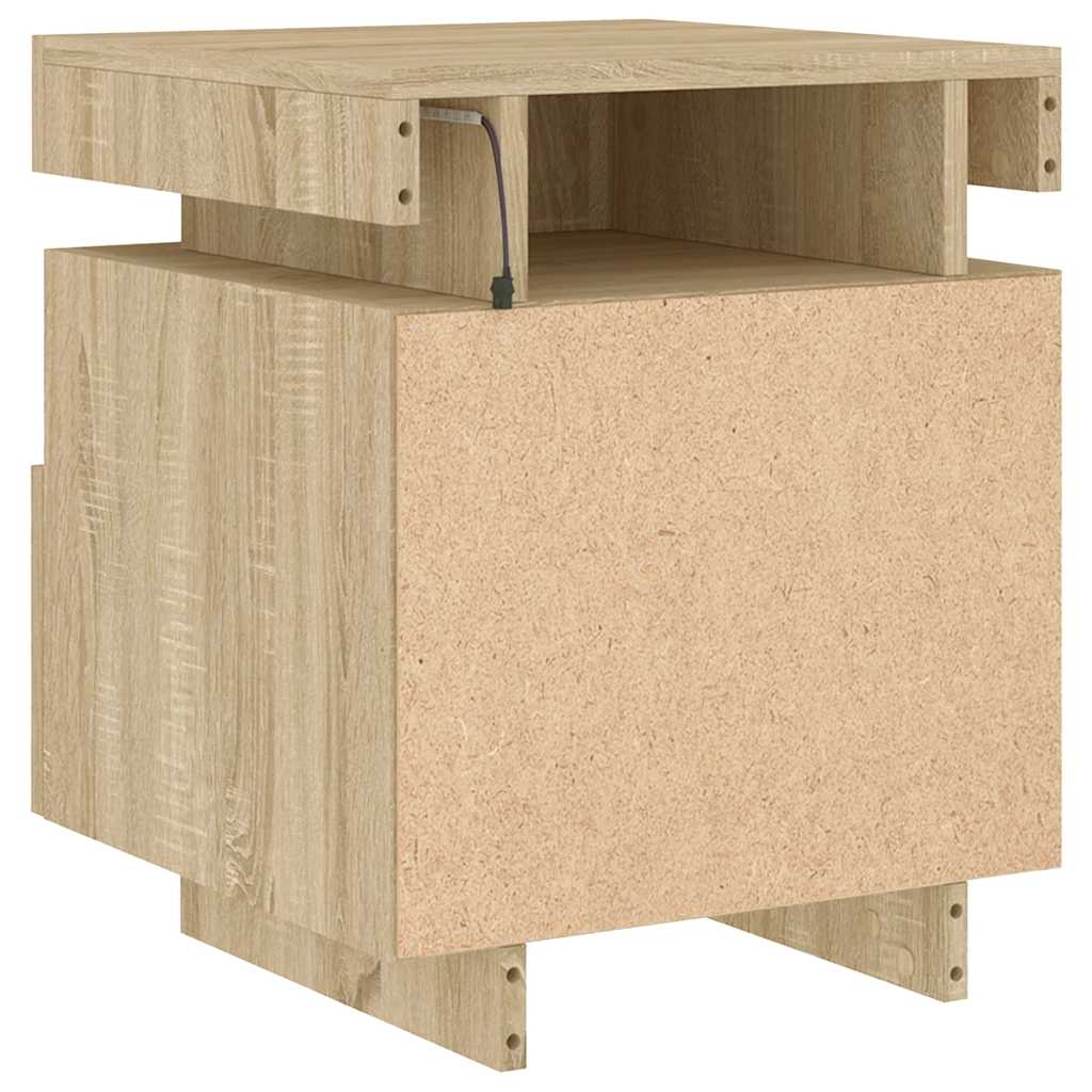 Bedside Cabinet with LED Lights Sonoma Oak 40x39x48.5 cm