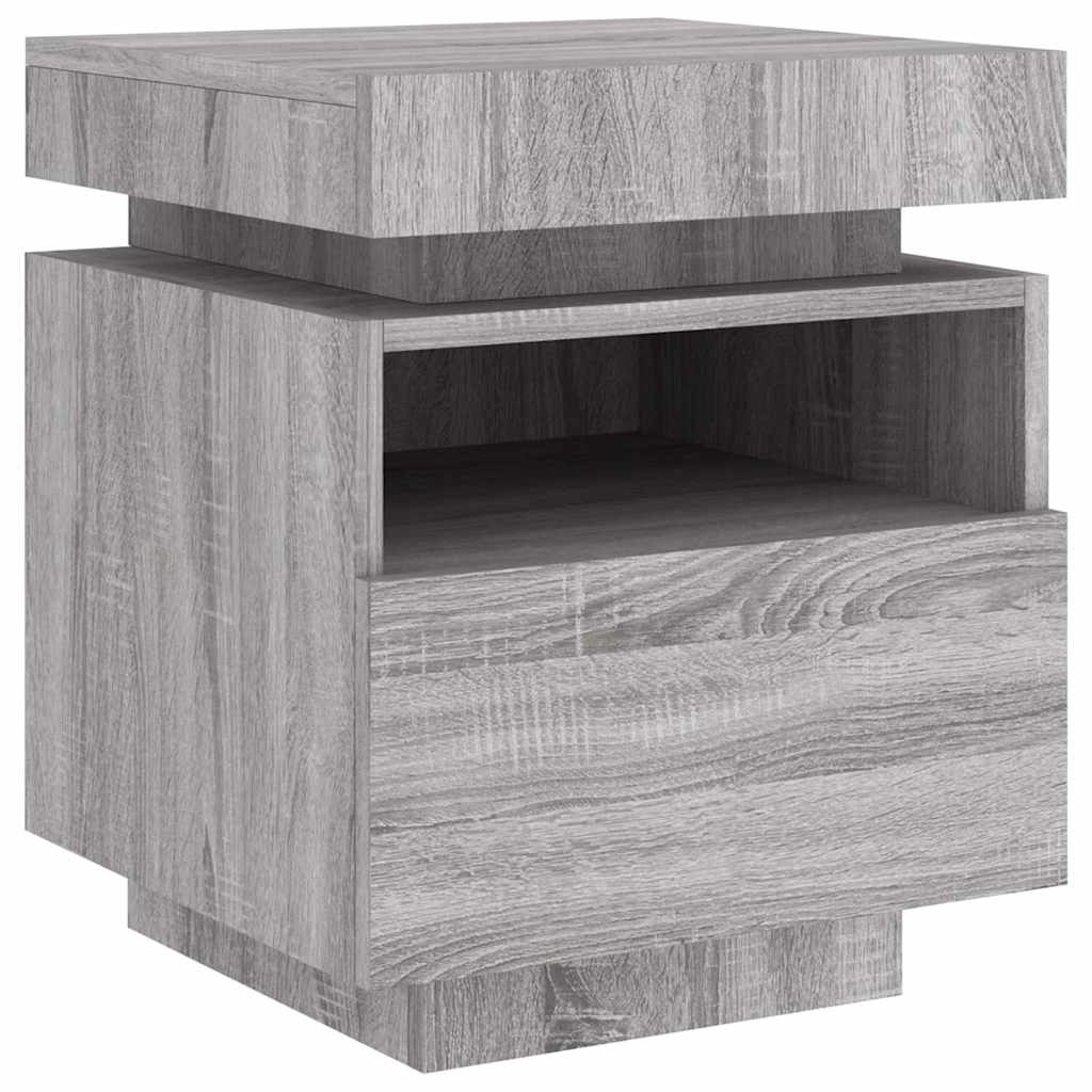 Bedside Cabinets with LED Lights 2 pcs Grey Sonoma 40x39x48.5 cm