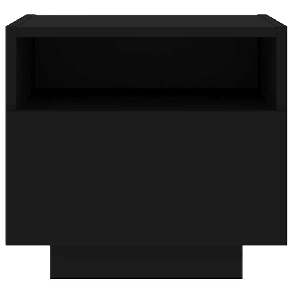 Bedside Cabinets with LED Lights 2 pcs Black 40x39x37 cm