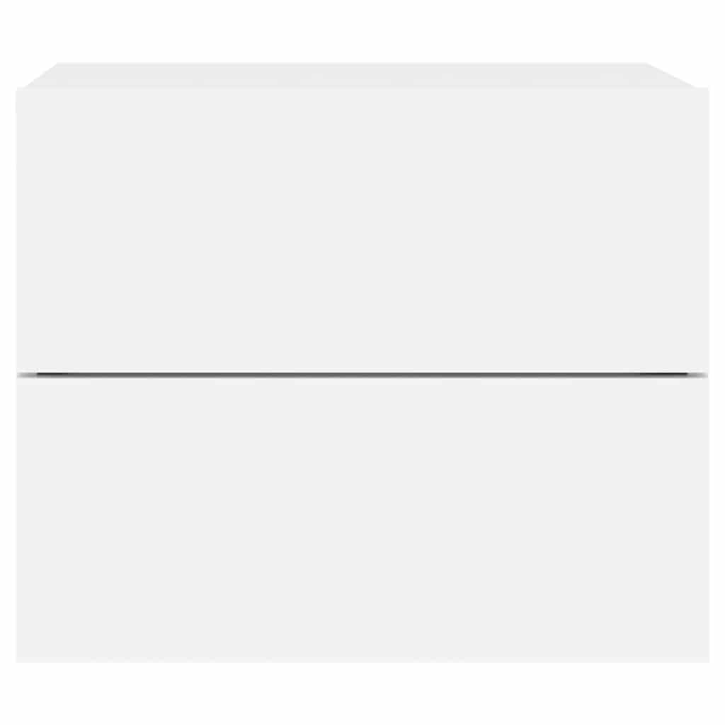 Wall-mounted Bedside Cabinets with LED Lights 2 pcs White