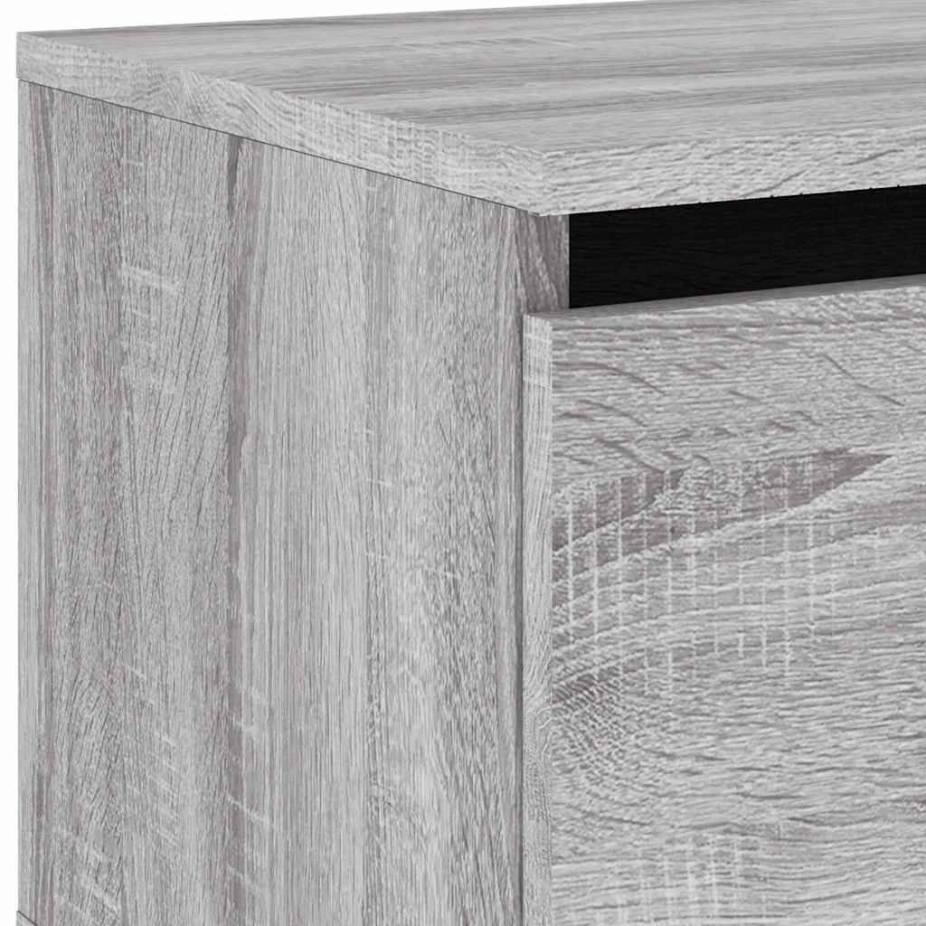 Wall-mounted Bedside Cabinet with LED Lights Grey Sonoma