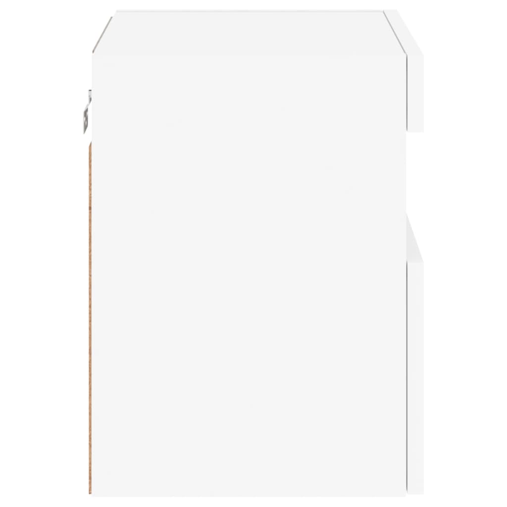 TV Wall Cabinet with LED Lights White 40x30x40 cm