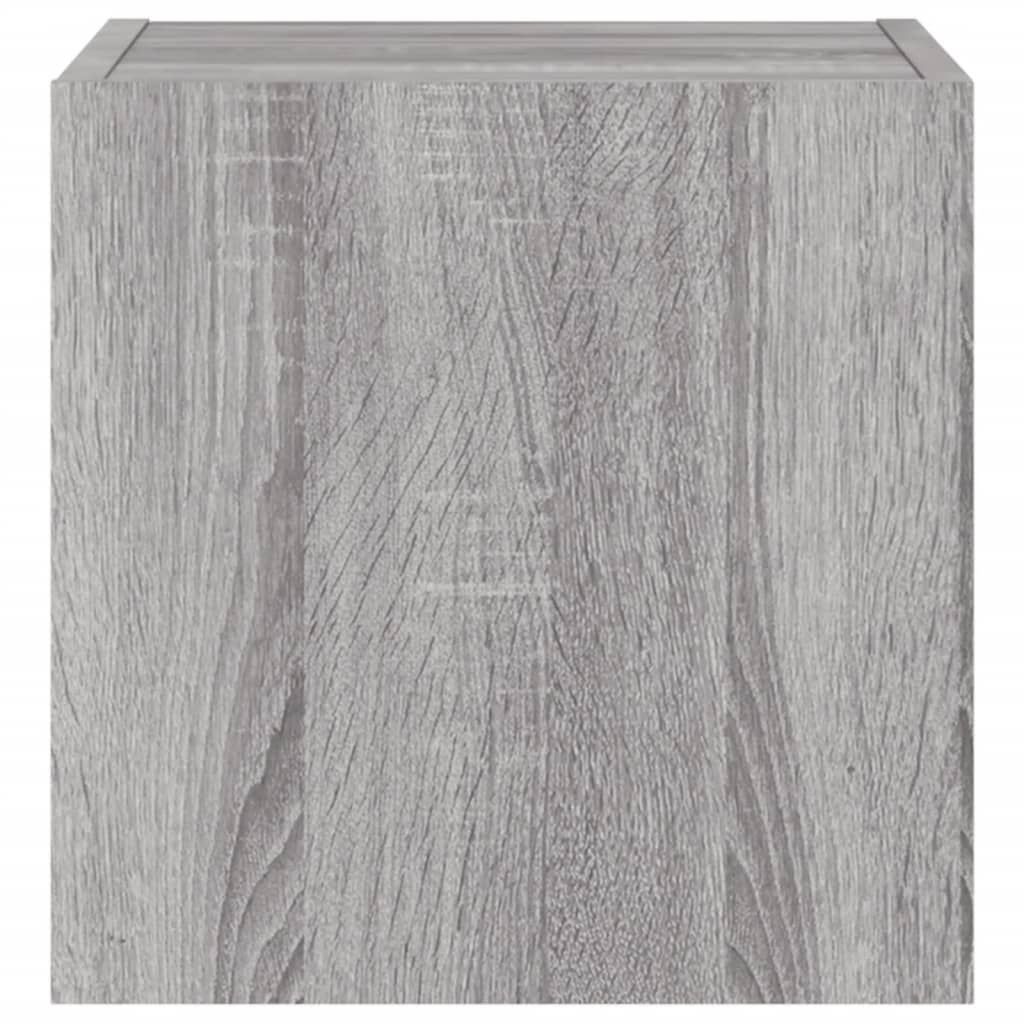 TV Wall Cabinets with LED Lights 2 pcs Grey Sonoma 30.5x35x30 cm