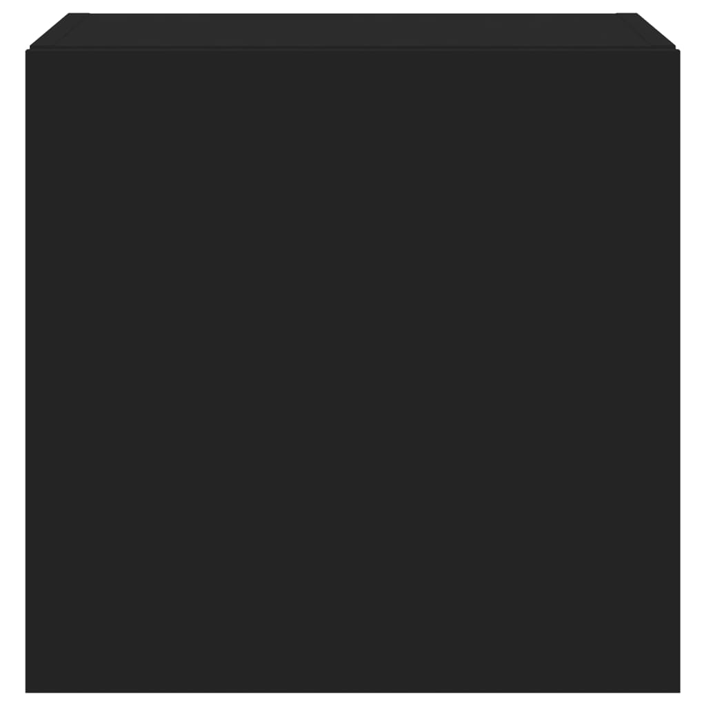 TV Wall Cabinet with LED Lights Black 40.5x35x40 cm