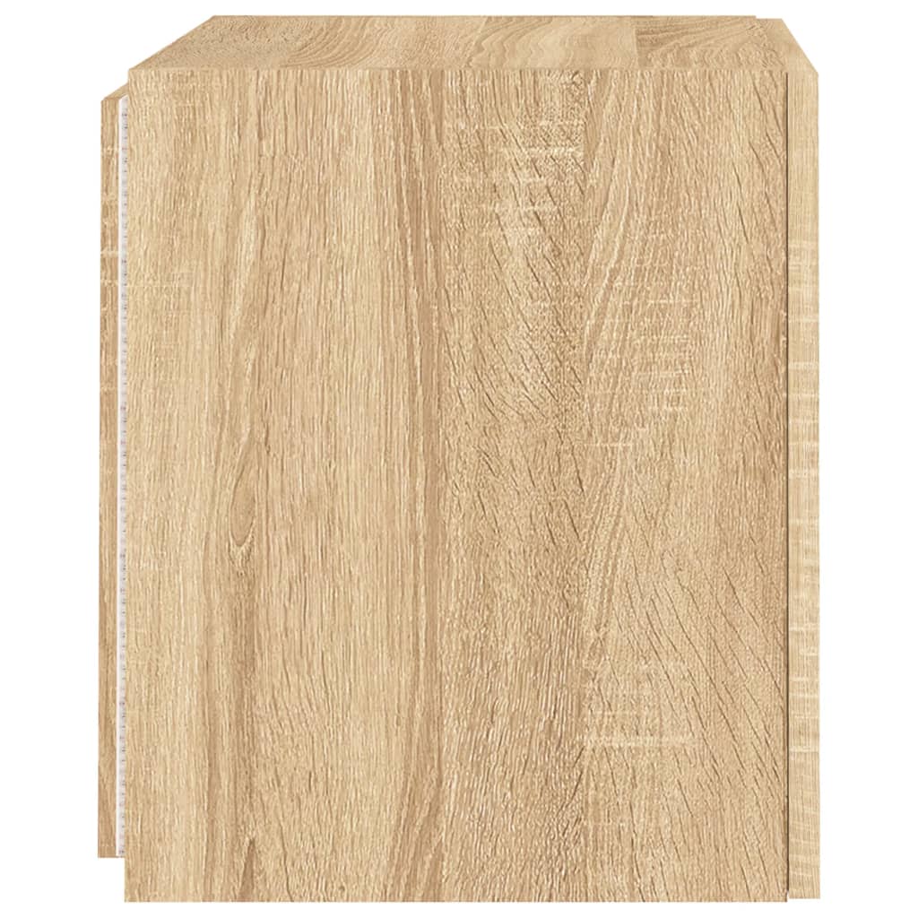 TV Wall Cabinets with LED Lights 2 pcs Sonoma Oak 40.5x35x40 cm