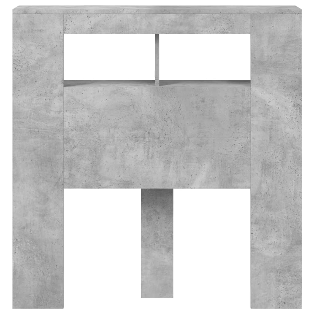 LED Headboard Concrete Grey 100x18.5x103.5 cm Engineered Wood