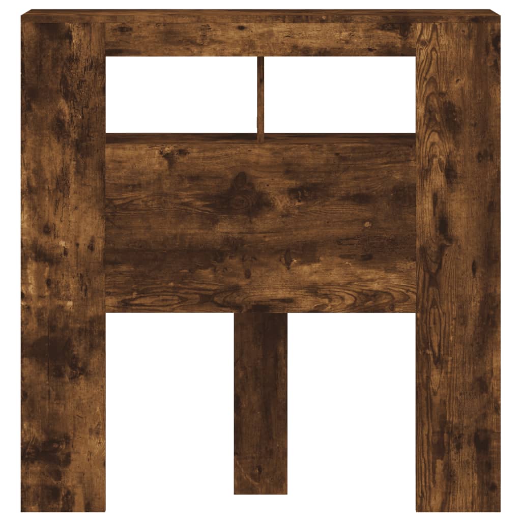 LED Headboard Smoked Oak 100x18.5x103.5 cm Engineered Wood