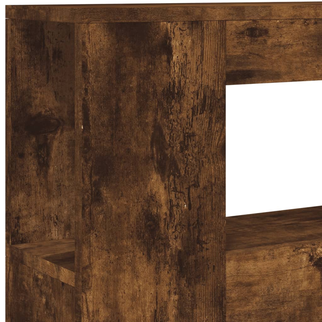 LED Headboard Smoked Oak 100x18.5x103.5 cm Engineered Wood