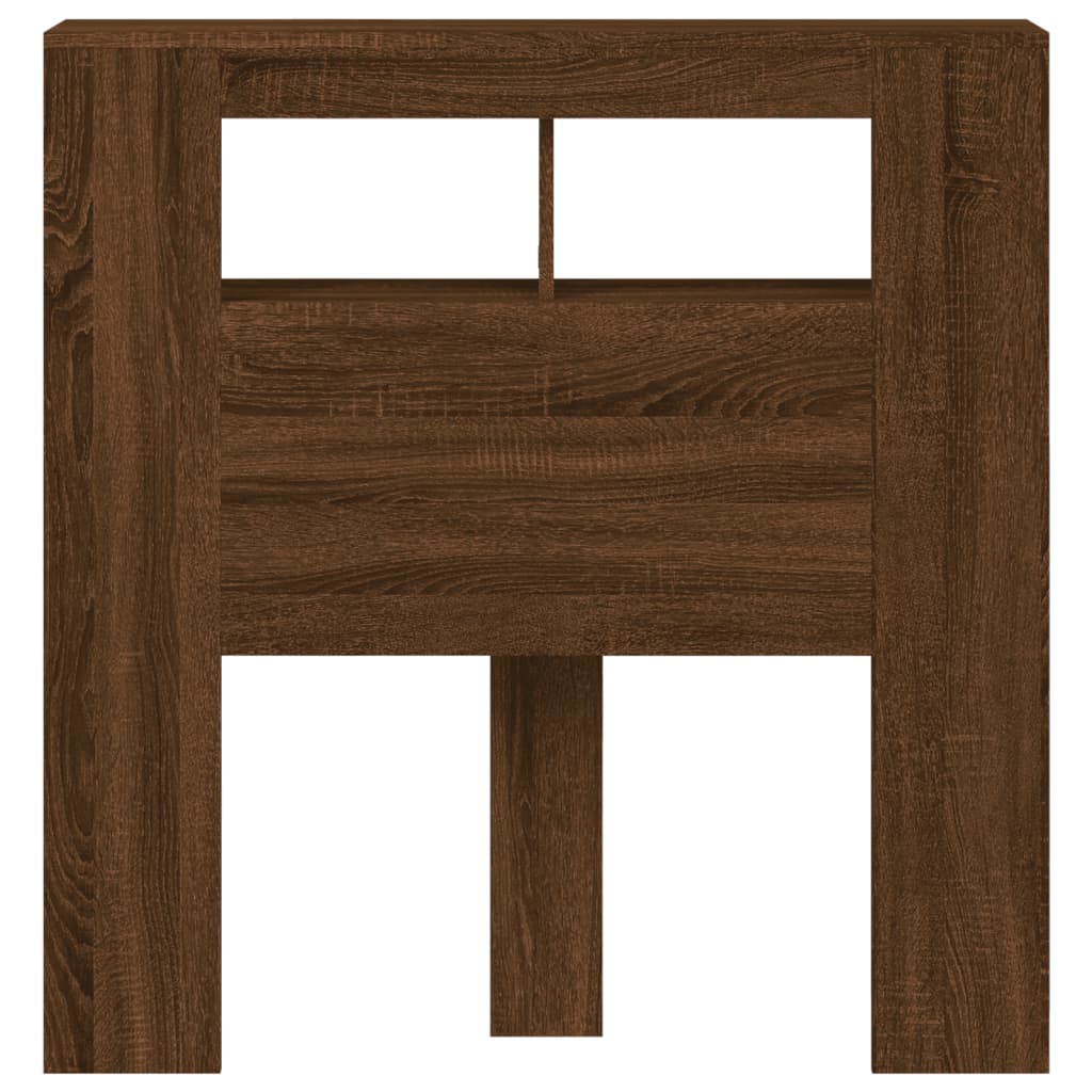 LED Headboard Brown Oak 100x18.5x103.5 cm Engineered Wood