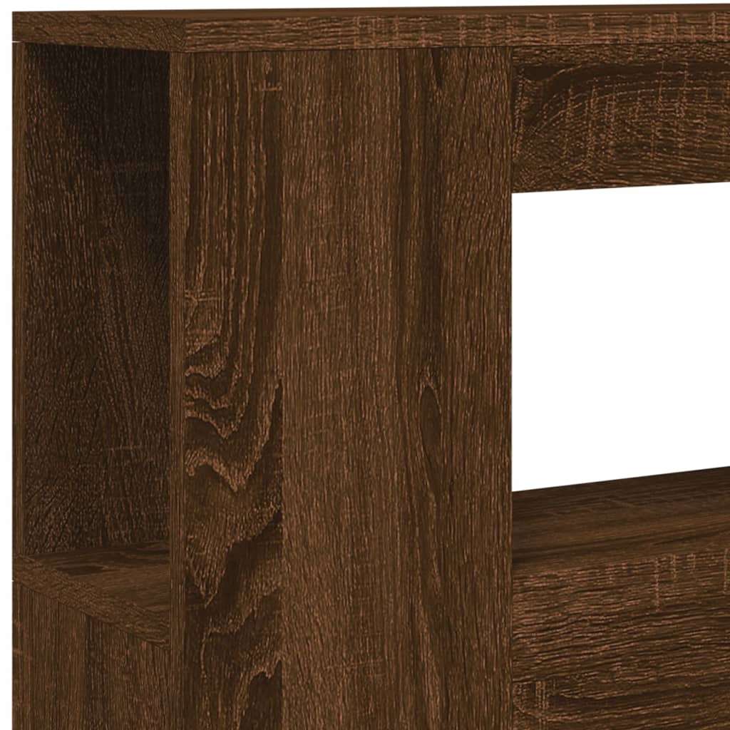 LED Headboard Brown Oak 100x18.5x103.5 cm Engineered Wood