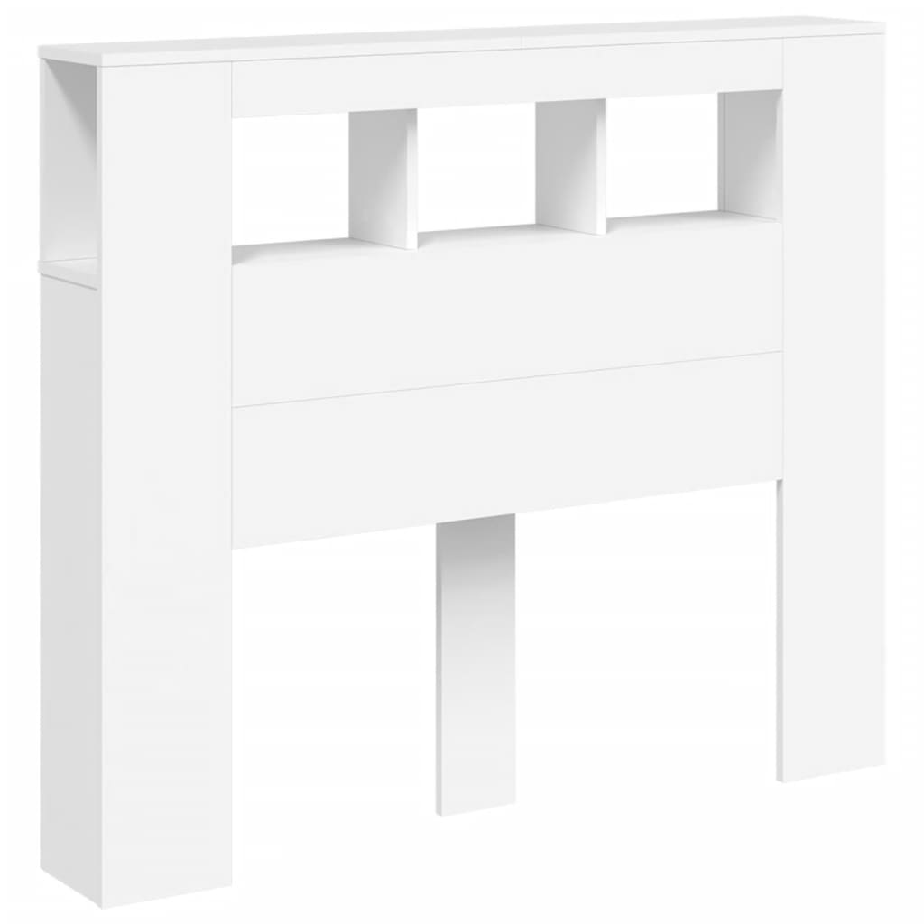 LED Headboard White 120x18.5x103.5 cm Engineered Wood