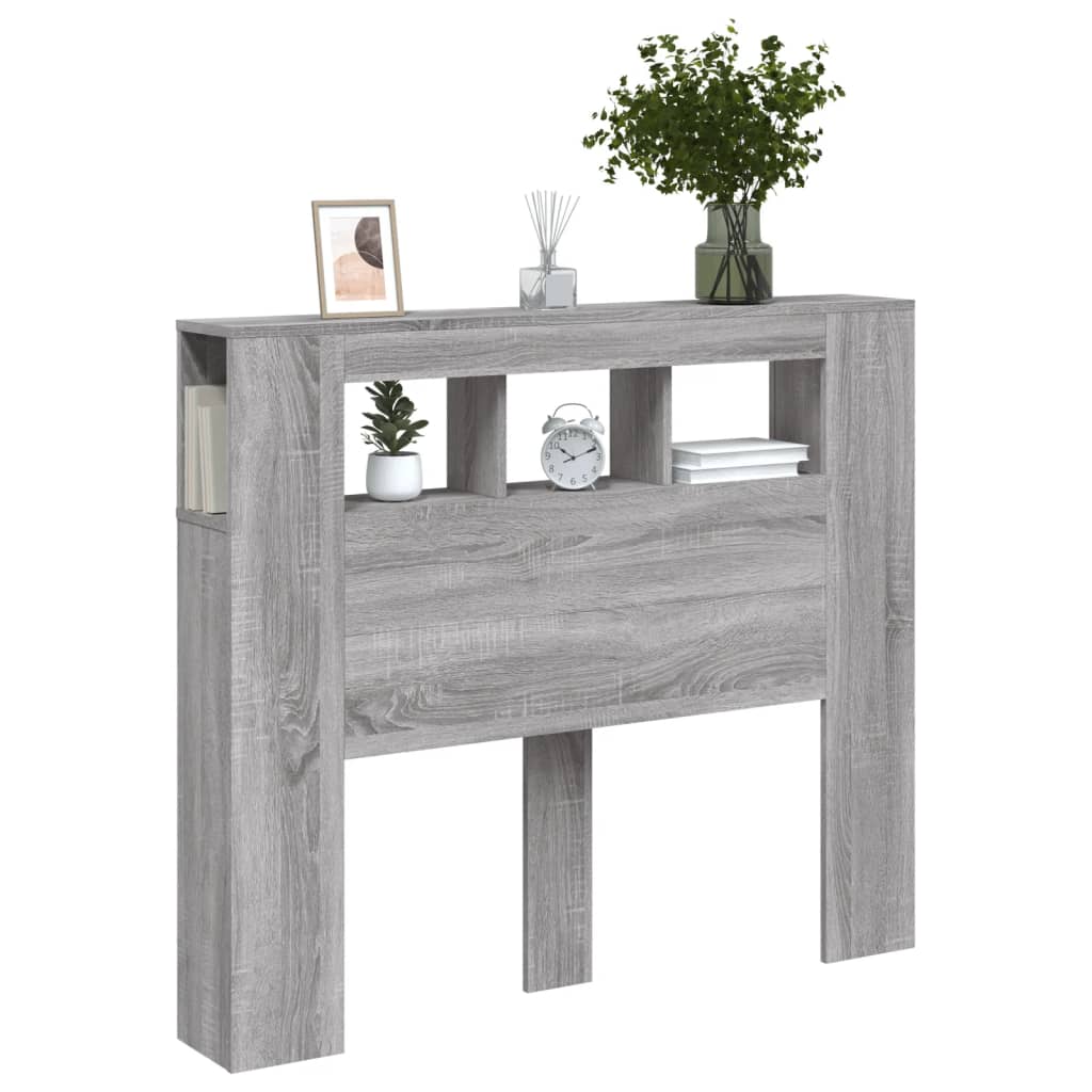 LED Headboard Grey Sonoma 120x18.5x103.5 cm Engineered Wood