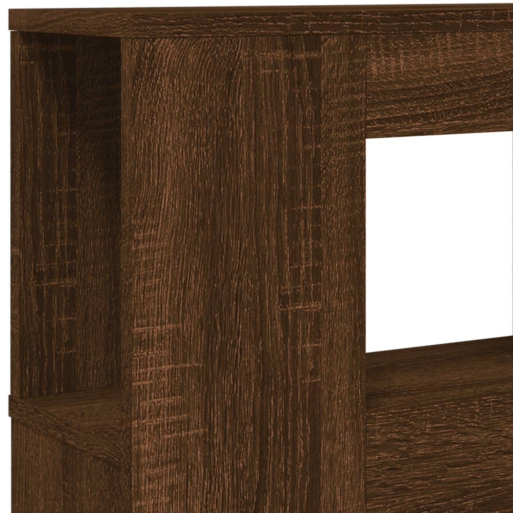 LED Headboard Brown Oak 120x18.5x103.5 cm Engineered Wood