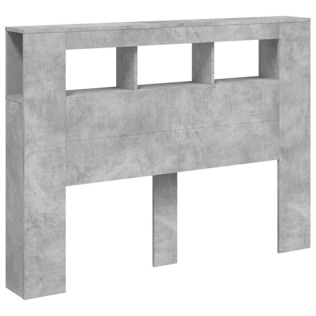 LED Headboard Concrete Grey 140x18.5x103.5 cm Engineered Wood
