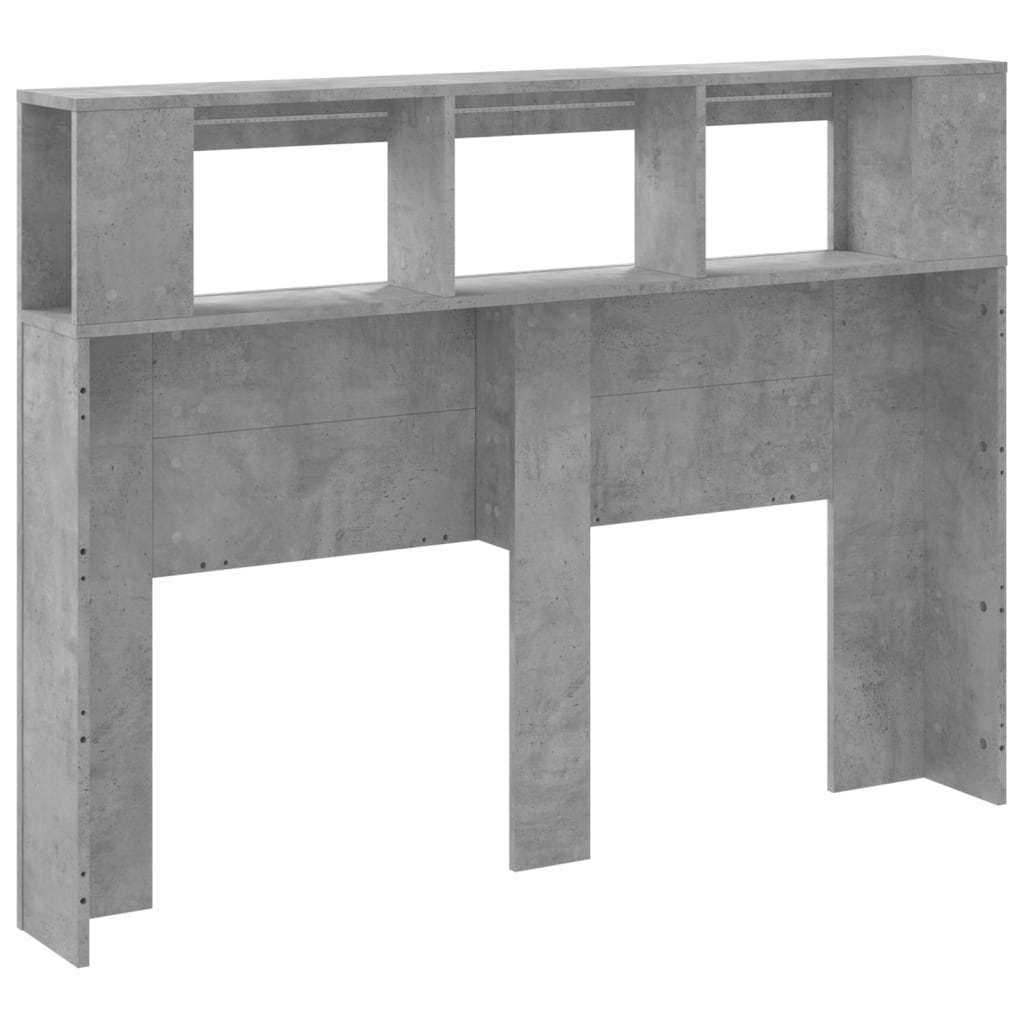 LED Headboard Concrete Grey 140x18.5x103.5 cm Engineered Wood