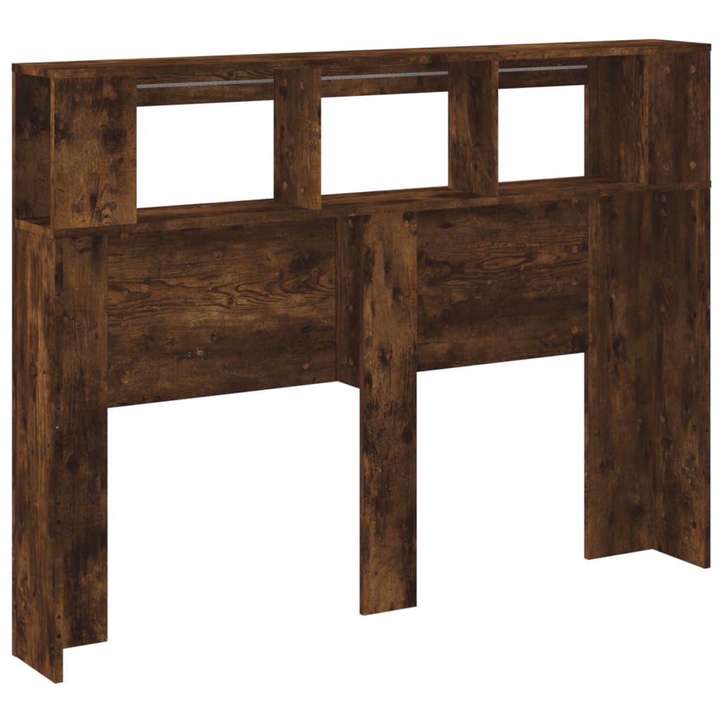 LED Headboard Smoked Oak 140x18.5x103.5 cm Engineered Wood