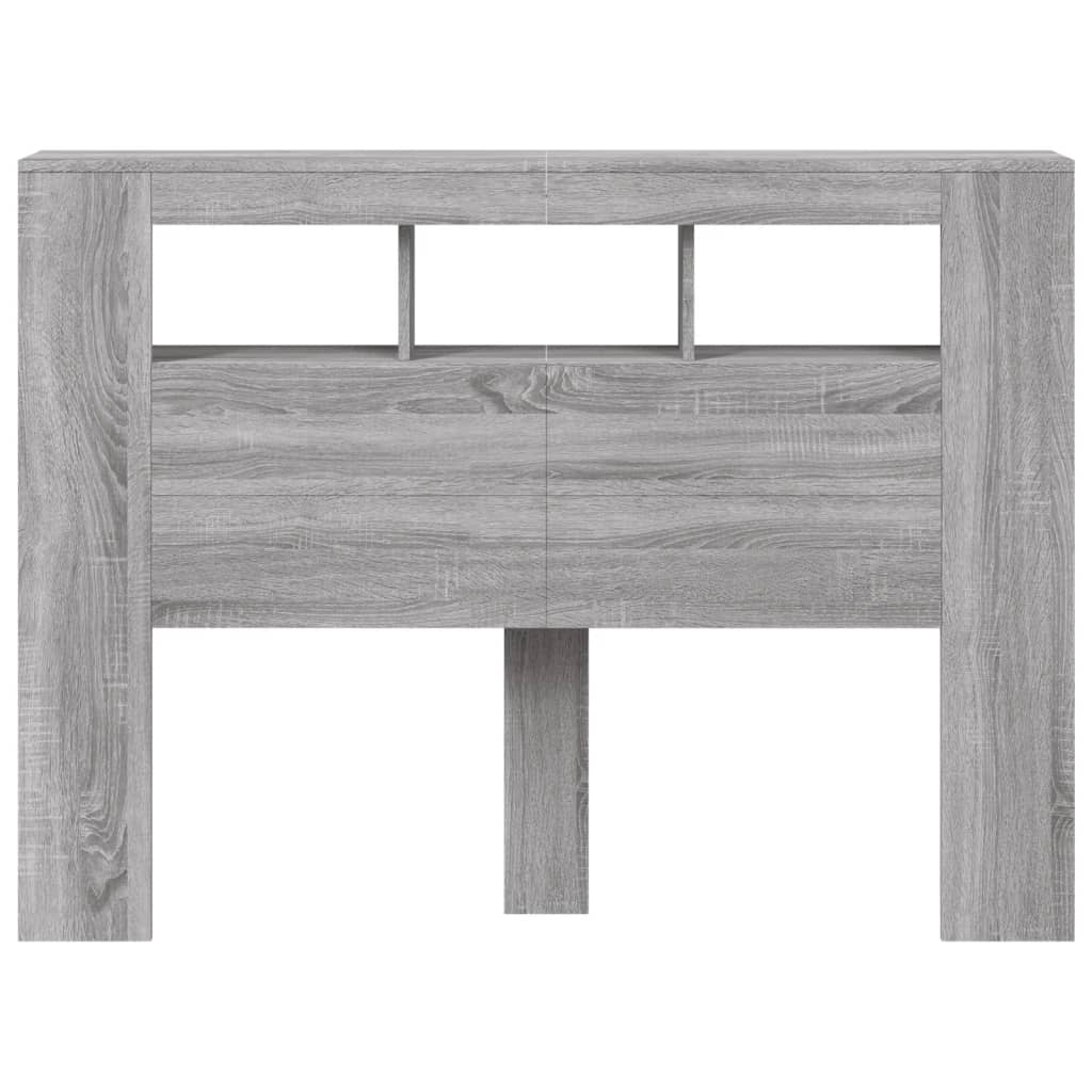 LED Headboard Grey Sonoma 140x18.5x103.5 cm Engineered Wood