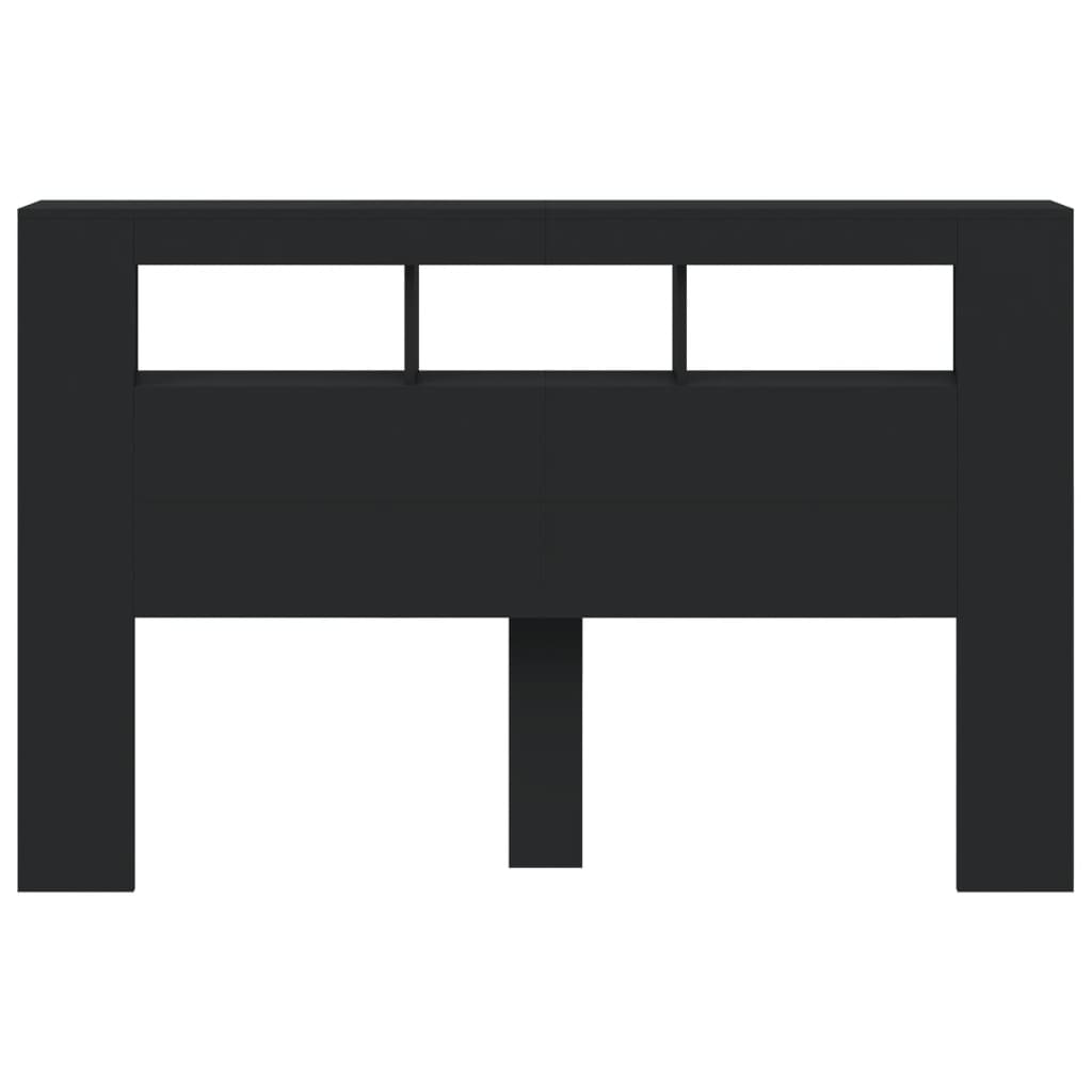 LED Headboard Black 160x18.5x103.5 cm Engineered Wood
