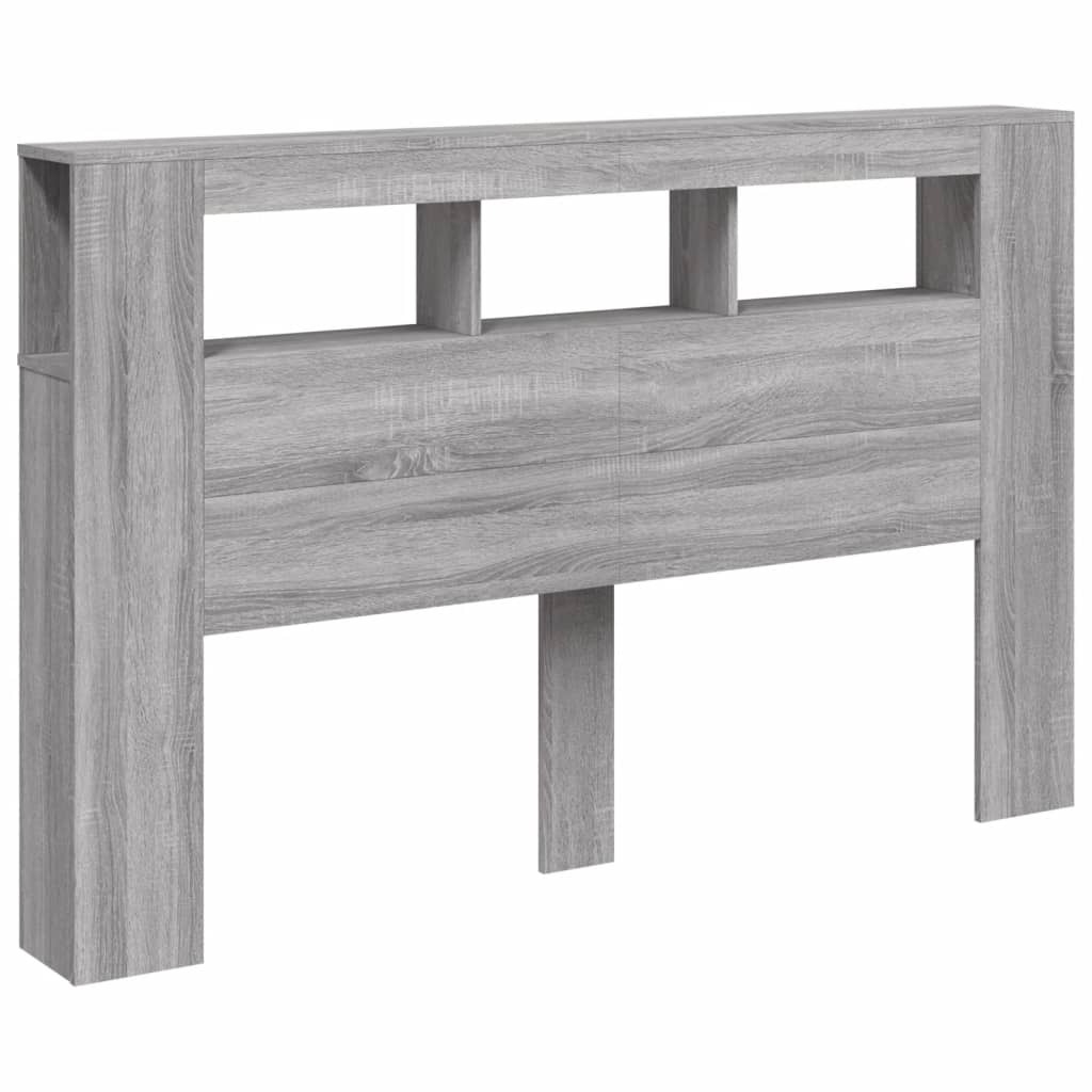 LED Headboard Grey Sonoma 160x18.5x103.5 cm Engineered Wood