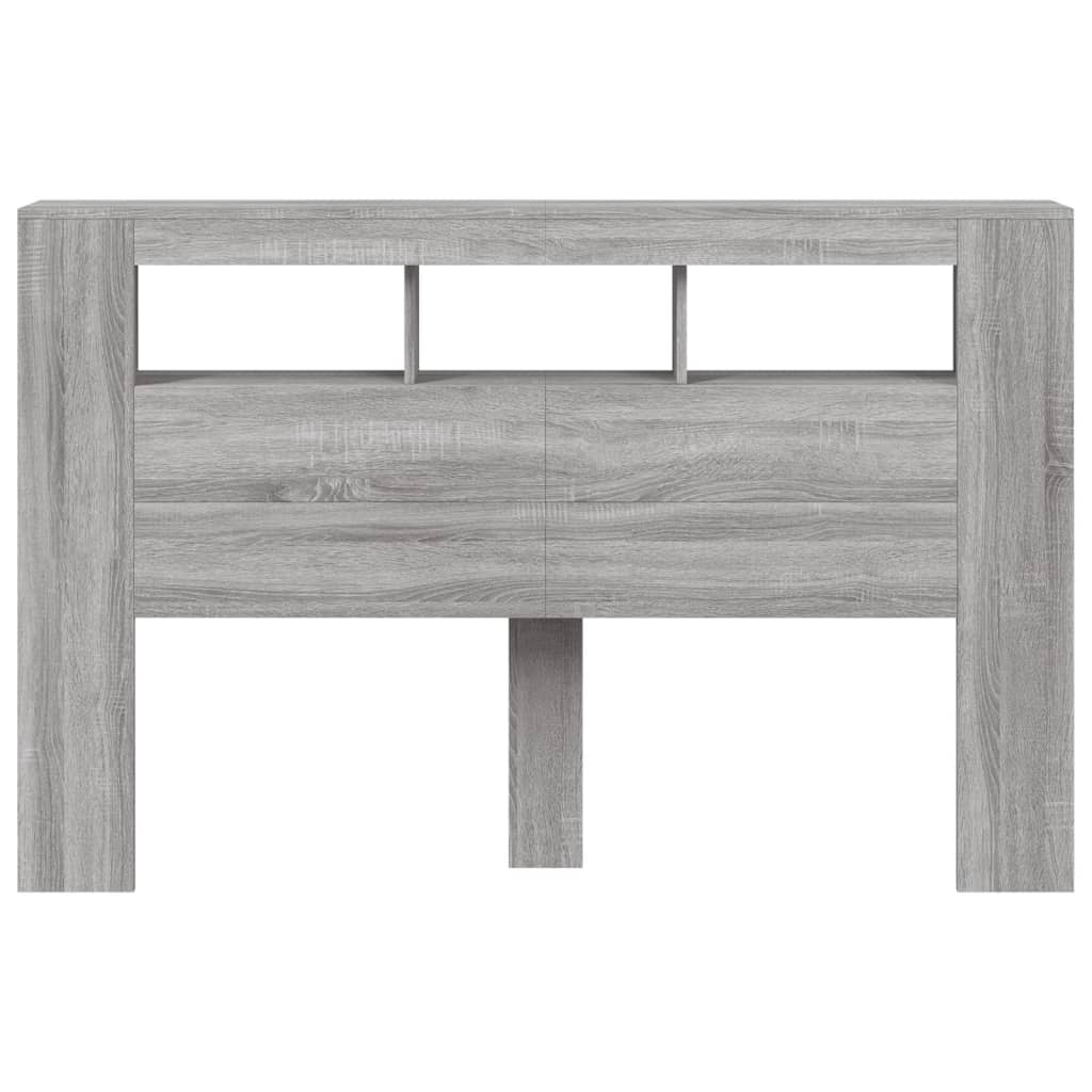 LED Headboard Grey Sonoma 160x18.5x103.5 cm Engineered Wood