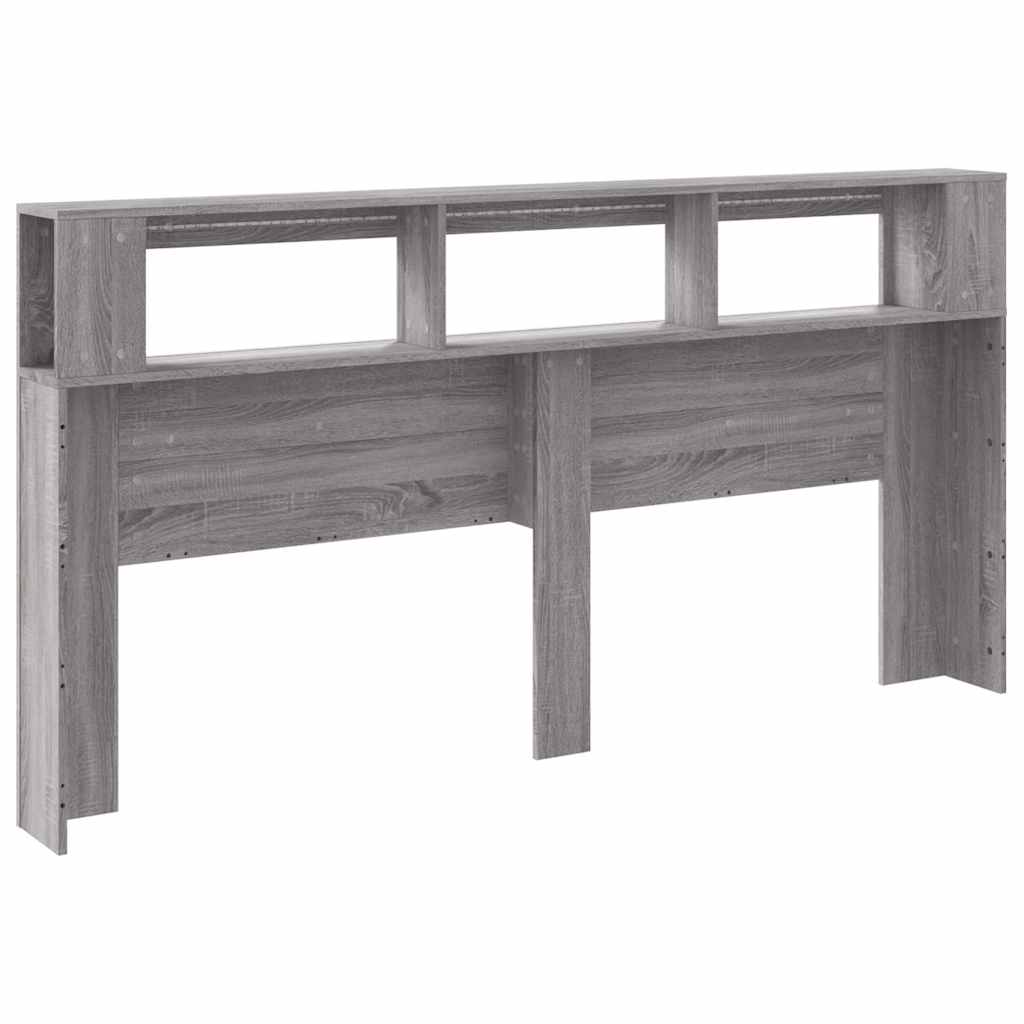 LED Headboard Grey Sonoma 200 cm Engineered Wood
