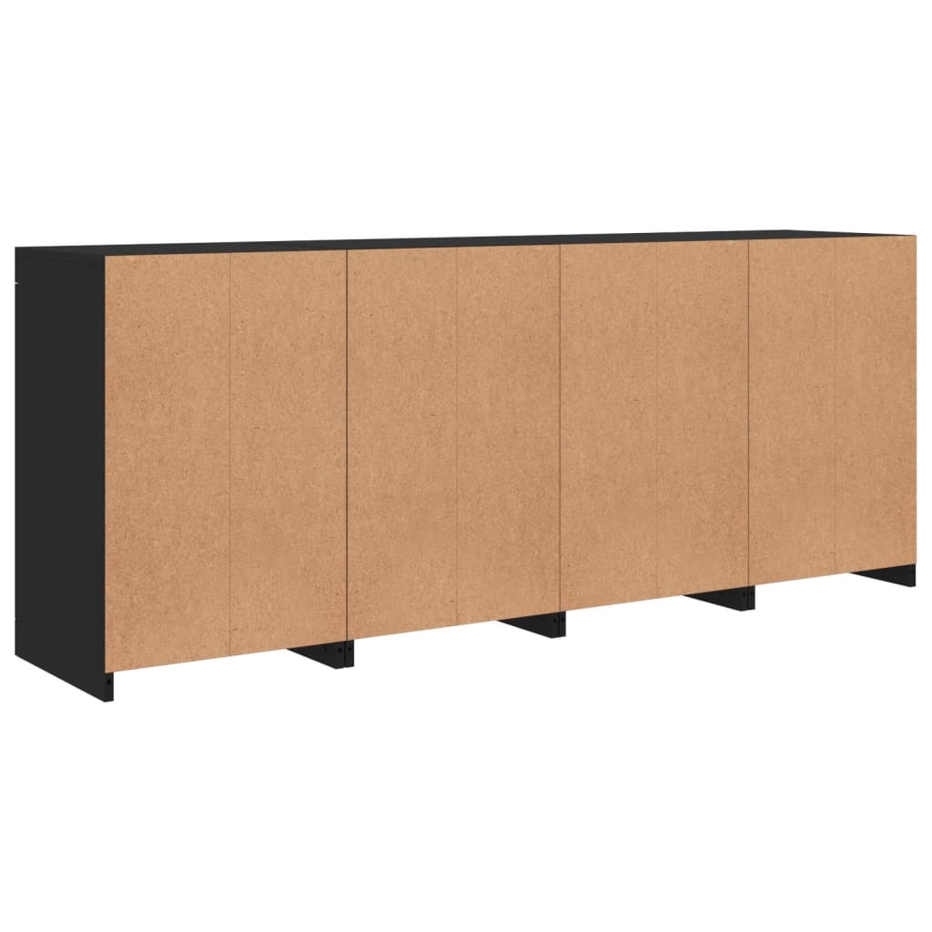 Sideboard with LED Lights Black 164x37x67 cm