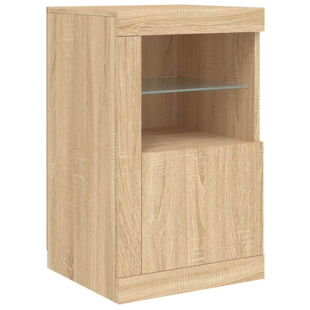 Sideboard with LED Lights Sonoma Oak 164x37x67 cm
