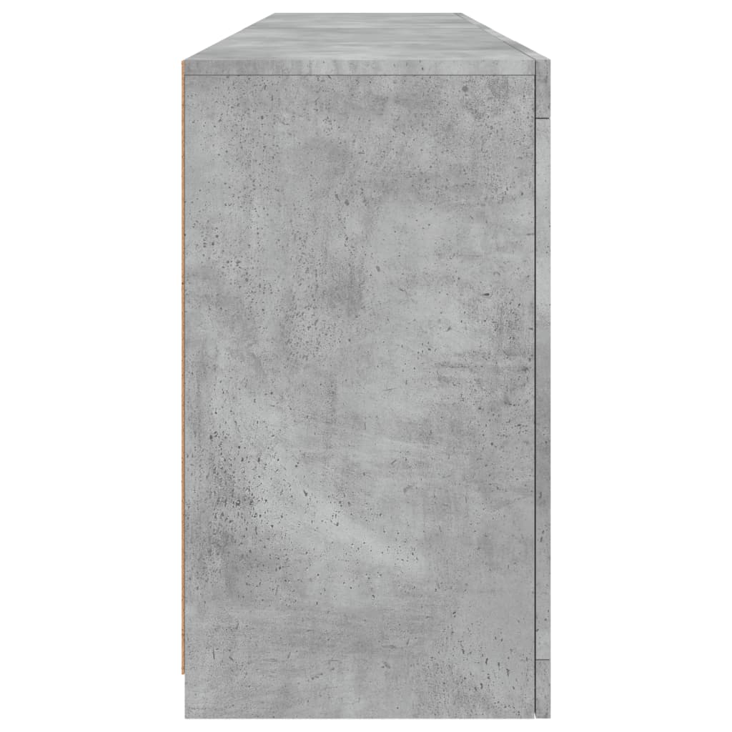 Sideboard with LED Lights Concrete Grey 164x37x67 cm