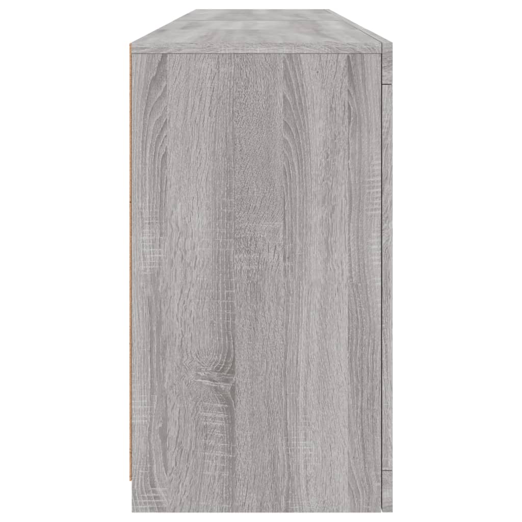 Sideboard with LED Lights Grey Sonoma 164x37x67 cm