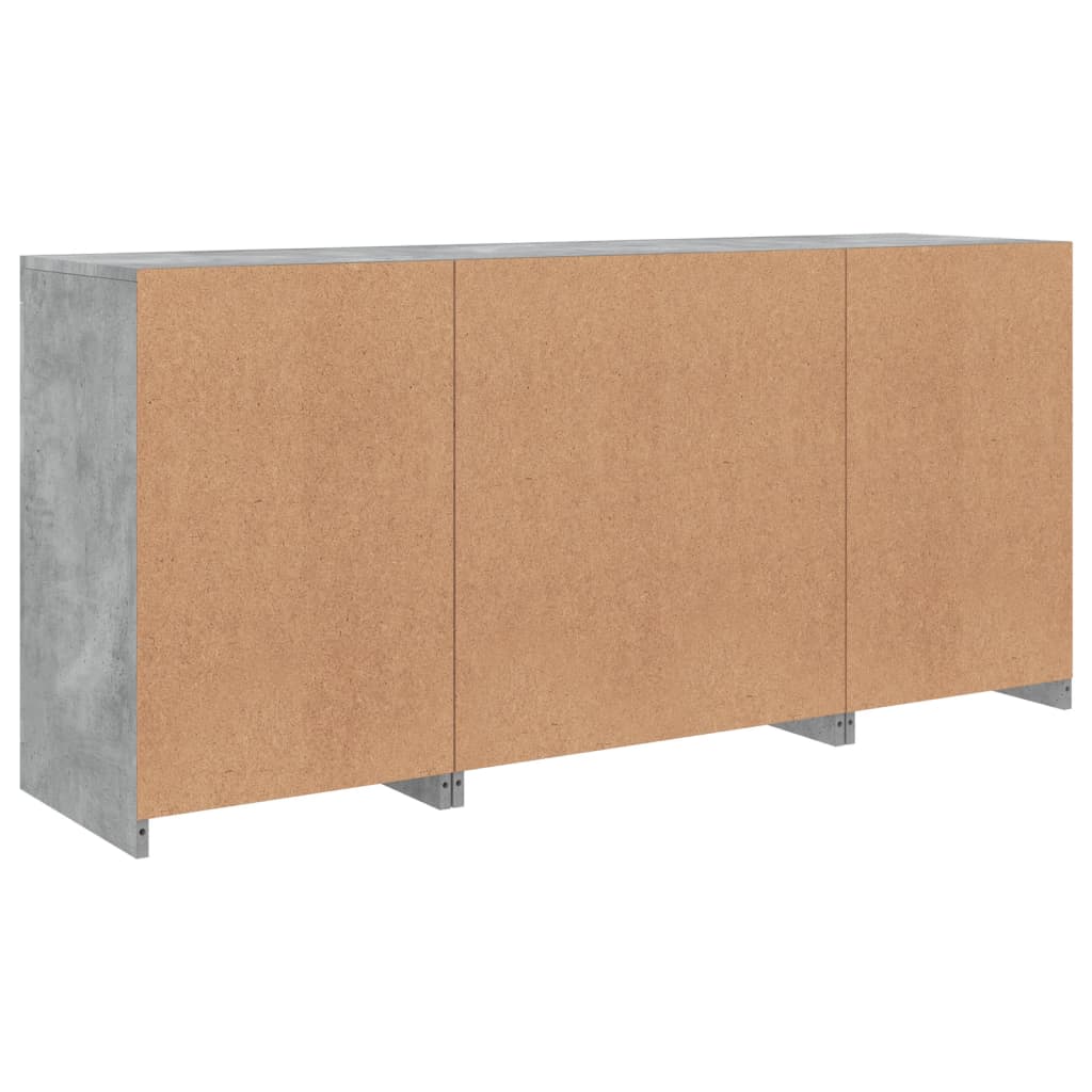 Sideboard with LED Lights Concrete Grey 142.5x37x67 cm