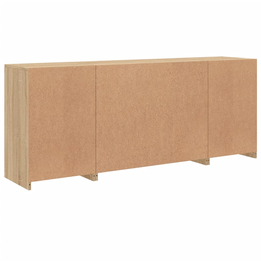 Sideboard with LED Lights Sonoma Oak 163x37x67 cm
