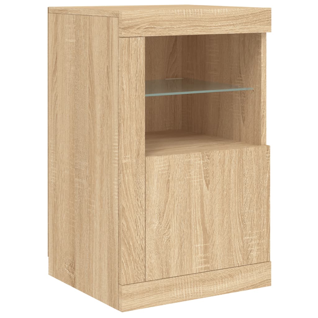 Sideboard with LED Lights Sonoma Oak 163x37x67 cm