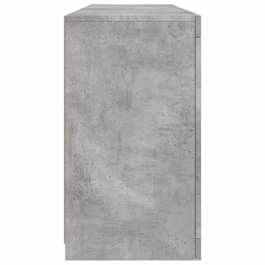 Sideboard with LED Lights Concrete Grey 163x37x67 cm