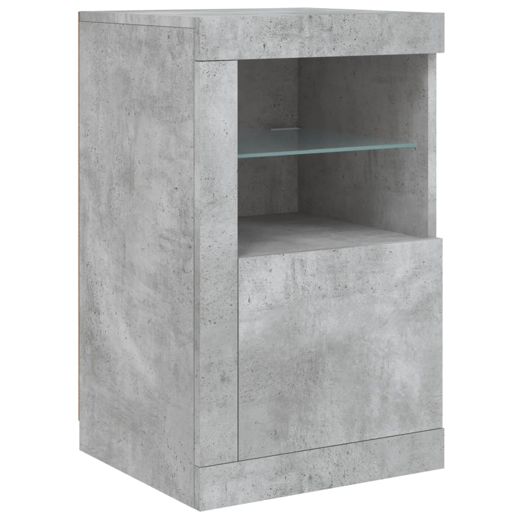 Sideboard with LED Lights Concrete Grey 163x37x67 cm