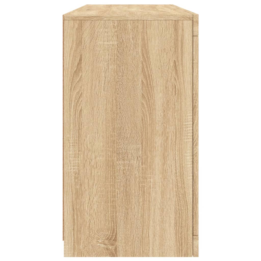 Sideboard with LED Lights Sonoma Oak 142.5x37x67 cm