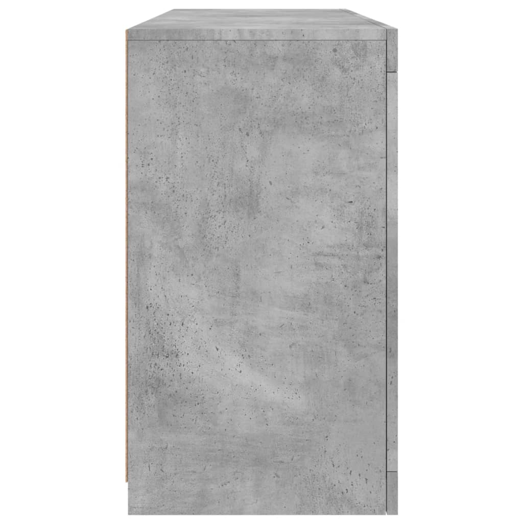 Sideboard with LED Lights Concrete Grey 142.5x37x67 cm