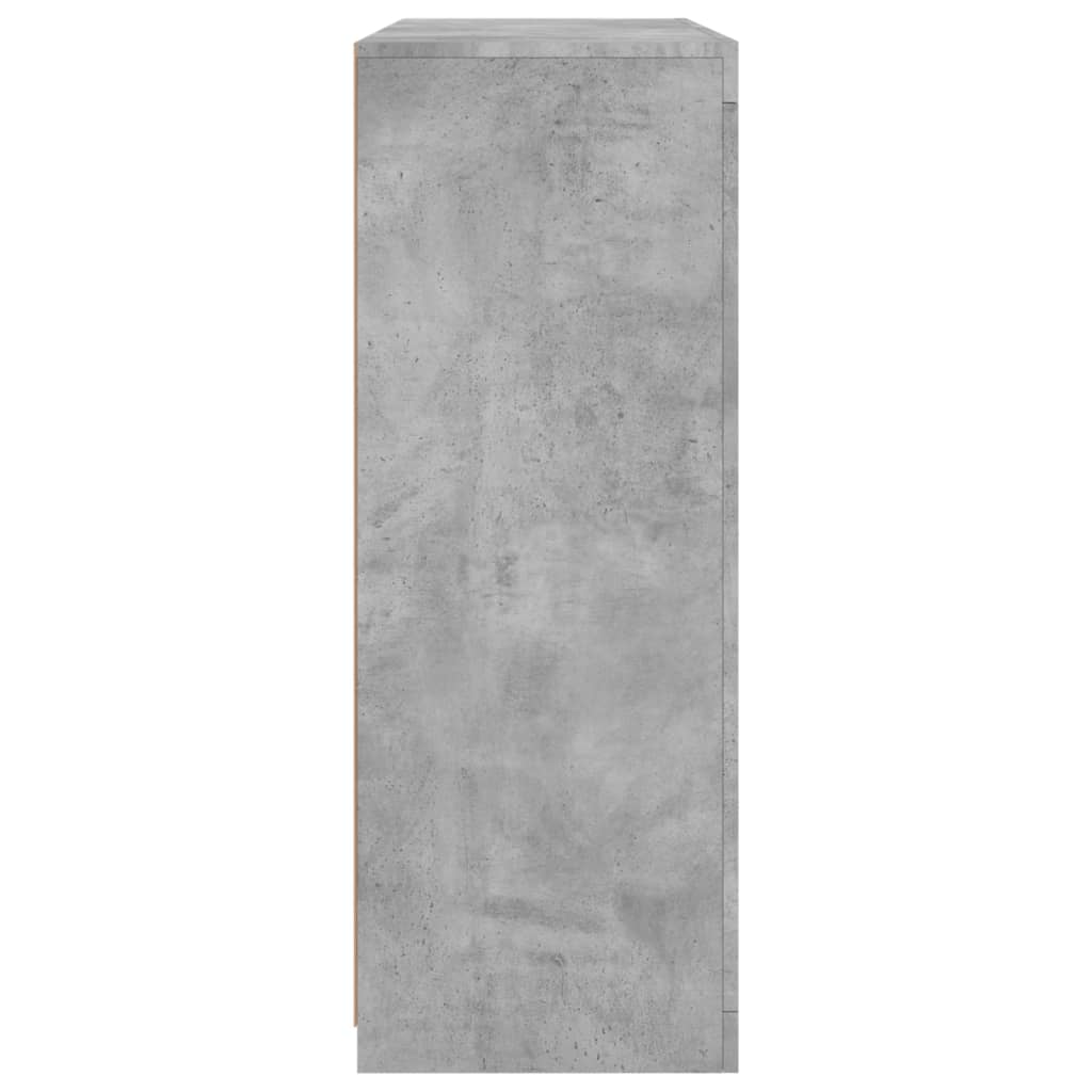 Sideboards with LED Lights 3 pcs Concrete Grey Engineered Wood